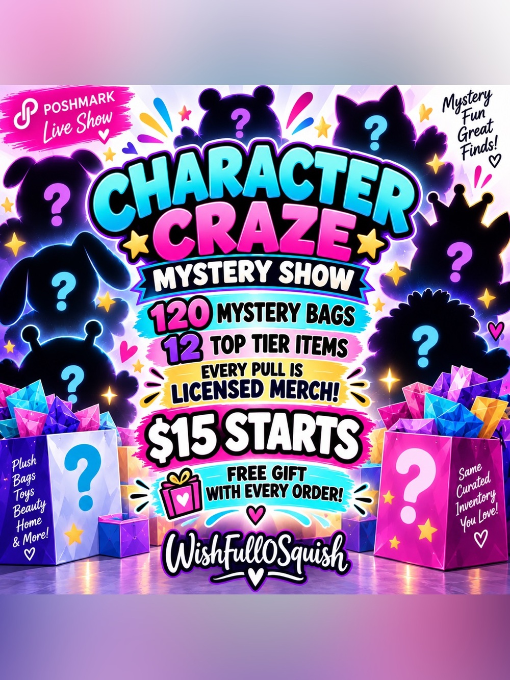 🎭🦸🏻👽👑CHARACTER CRAZE🧸🎀✨🎭 MYSTERY SHOW!! ALL LICENSED MERCH 🤯, plus FREE GIFT! - Picture 1 of 13